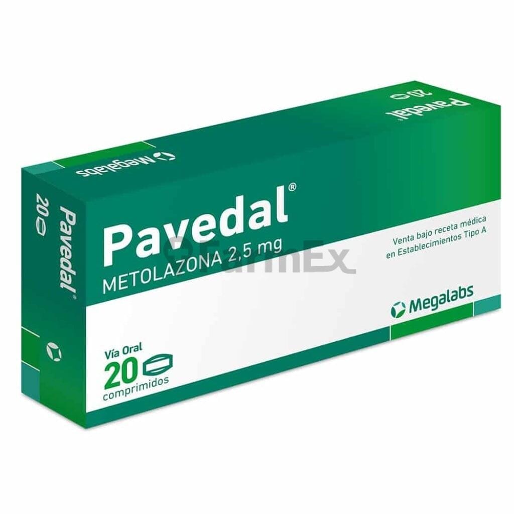 Pavedal 2,5 mg x 20 comprimidos susc-1 de 2 meses Farmex-Suscripciones-Persistente